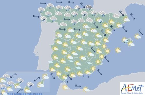 El tiempo para hoy miércoles en España