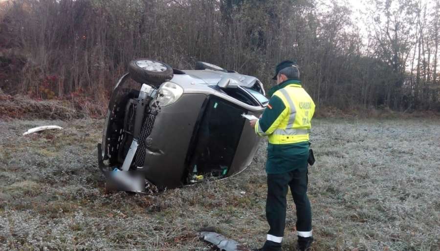 Una persona herida en un accidente en Larrasoaña