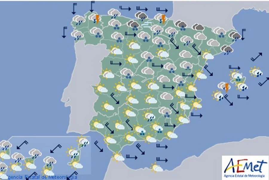 El tiempo hoy viernes en España