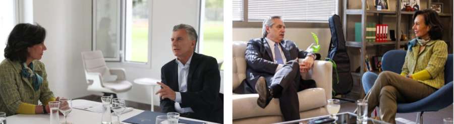 Ana Botín reafirma con Macri y Fernández su compromiso con Argentina