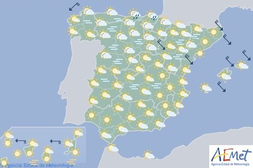 El tiempo hoy sábado en España