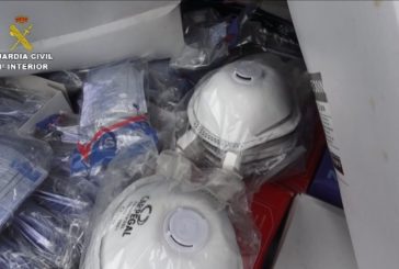 La Guardia Civil requisa cerca de 69.000  mascarillas y más de 5.000 gafas y guantes