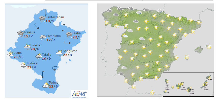 El tiempo hoy jueves