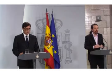 Pablo Iglesias vuelve a salir estando en cuarentena por el coronavirus, junto al ministro de Sanidad