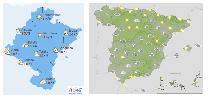 El tiempo para hoy sábado