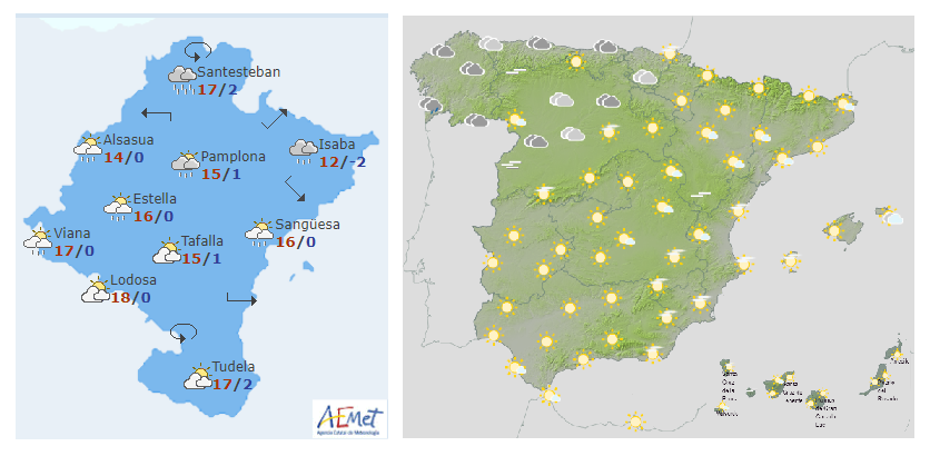 El tiempo para hoy domingo