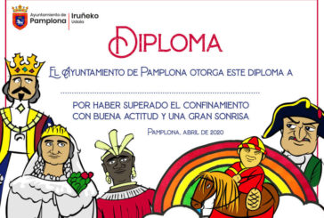 El Ayuntamiento de Pamplona entrega un diploma a los niños por el confinamiento 