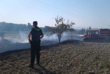Un incendio en la localidad navarra de Viana quema una superficie de 1,1 hectáreas de rastrojos y matorral bajo.