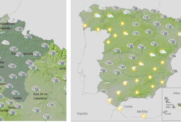 El tiempo hoy martes con descenso de las temperaturas y nieve entre 1600-1400 m.