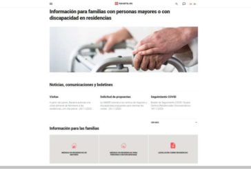 La web de Gobierno de Navarra habilita un espacio informativo para familias de residentes en centros de mayores y discapacidad
