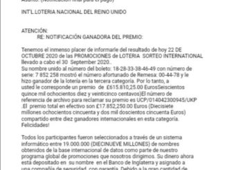 Alerta estafa en Navarra con el ancho de la Lotería nacional del Reino Unido
