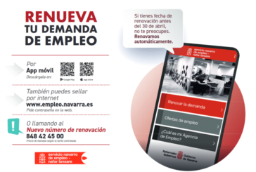 La demanda de empleo, bajas o modificaciones en Navarra solo se realizará por teléfono