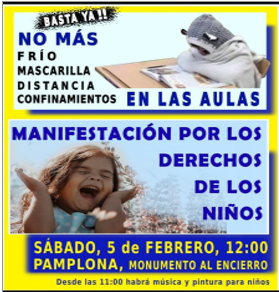 Manifestación en Pamplona contra los «abusivos protocolos Covid” en las escuelas