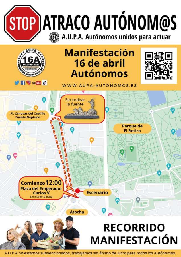 Manifestación de autónomos en Madrid