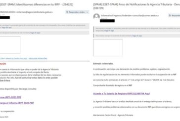 Alerta de un troyano bancario con notificaciones del IRPF