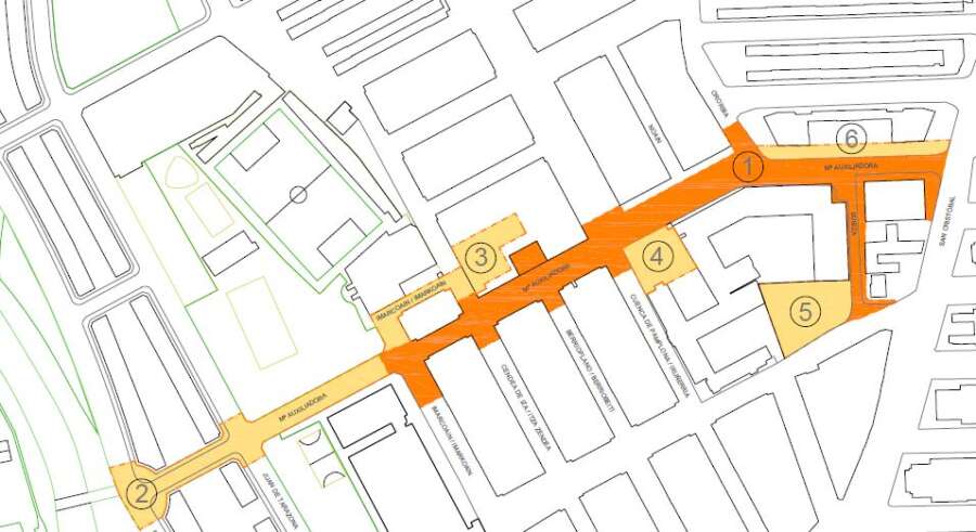 Las calles María Auxiliadora y Subiza, en el barrio de Txantrea, se reurbanizan para crear un espacio público más amable