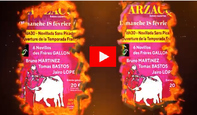 Espectacular anuncio del inicio de la temporada taurina francesa para un navarro