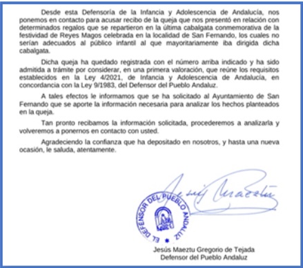 El Defensor del Pueblo andaluz investigará al Ayuntamiento de Cavada por las porno-agendas