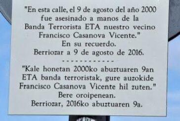 Desaparece la placa colocada en el lugar donde Francisco Casanova fue asesinado por ETA