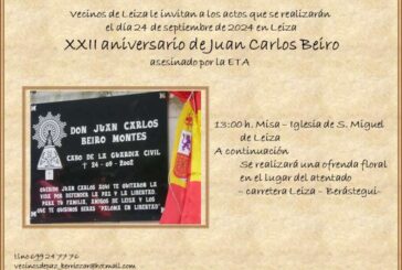 Leiza celebrará el aniversario en memoria de Juan Carlos Beiro, asesinado por ETA