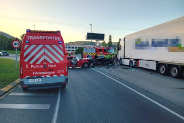 Tres personas trasladadas tras una colisión frontal múltiple en Oricáin, Navarra