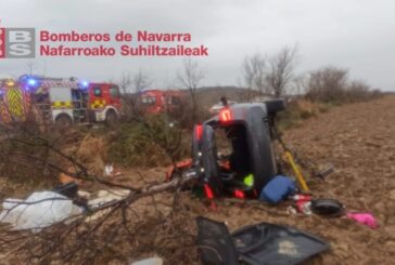 Herida grave una mujer de 41 años tras una salida de vía en Murillo el Fruto