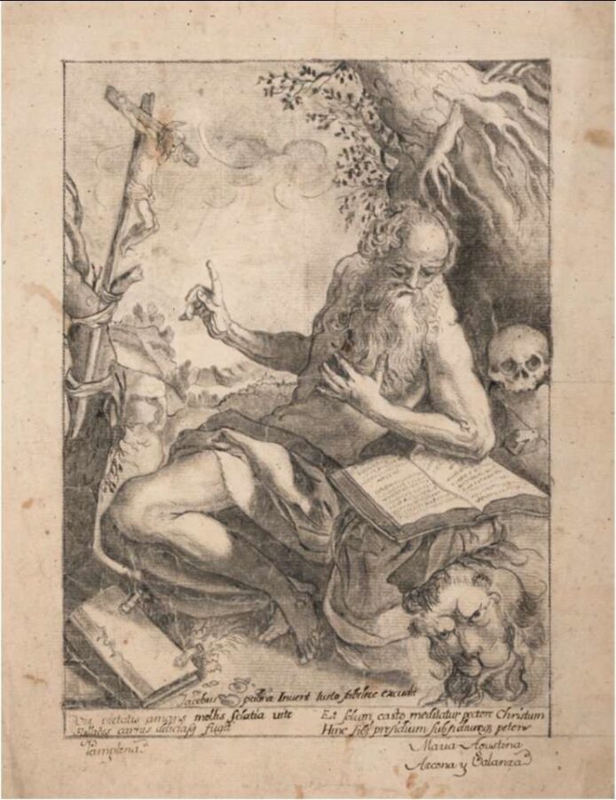El Museo de Navarra adquiere un dibujo de San Jerónimo de la navarra Mª Agustina Azcona y Balanza