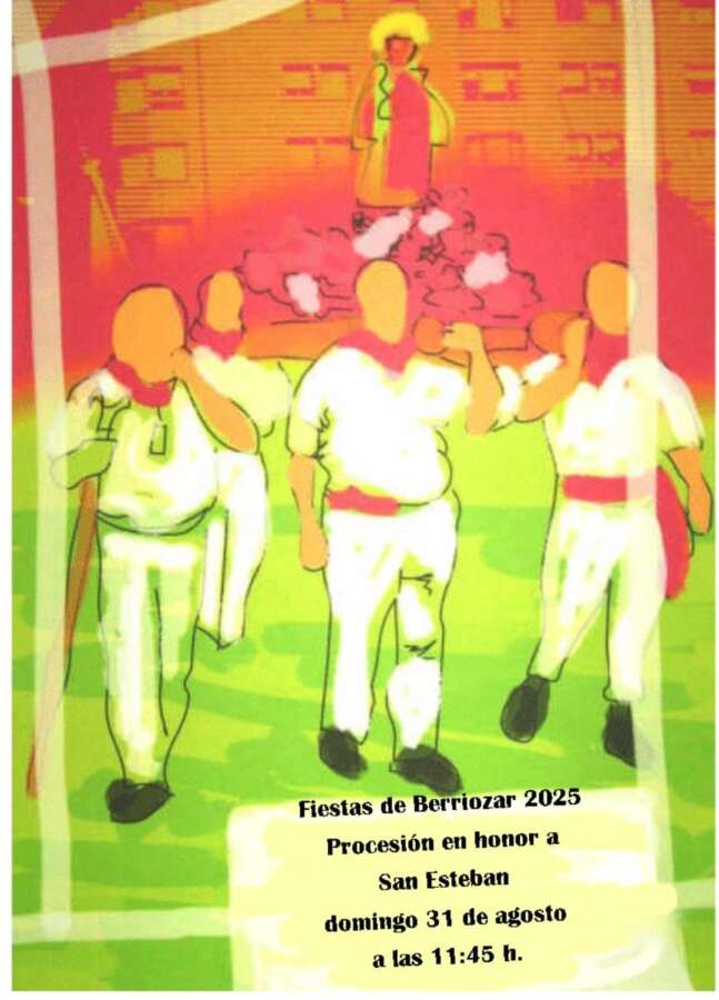 Procesión en honor de San Esteban en las fiestas de Berriozar