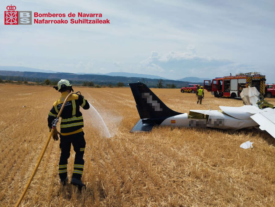 Dos personas trasladadas tras un accidente de avioneta en Viana
