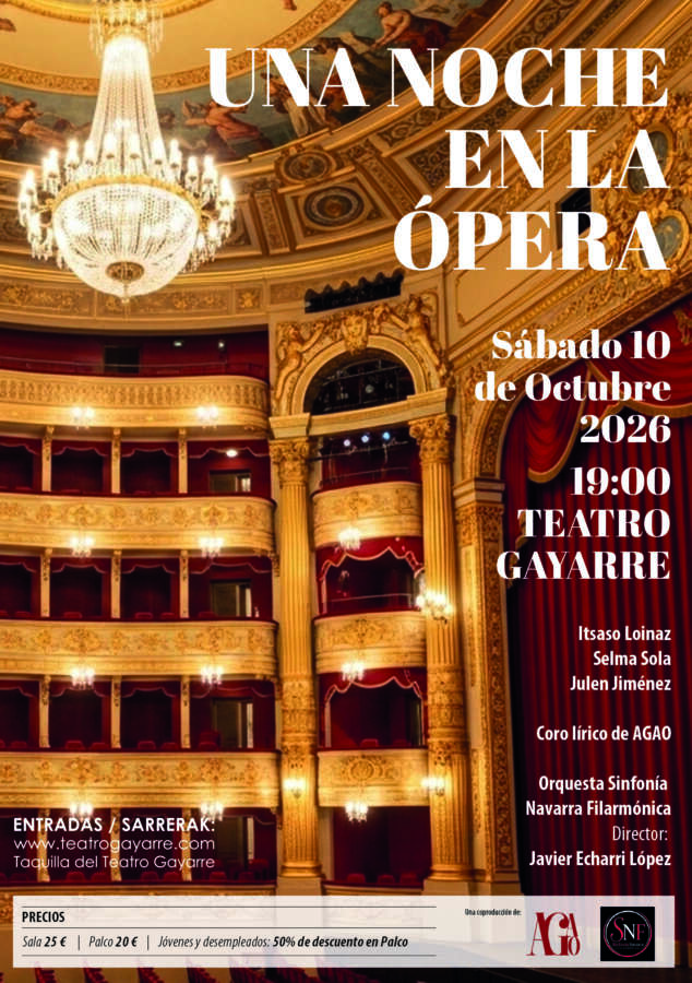 AGAO presenta «Una noche en la ópera», una gala lírica para acercar la ópera a todos los públicos