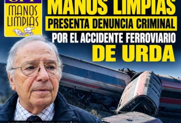 Manos Limpias presenta denuncia criminal por el accidente ferroviario en Urda, Toledo